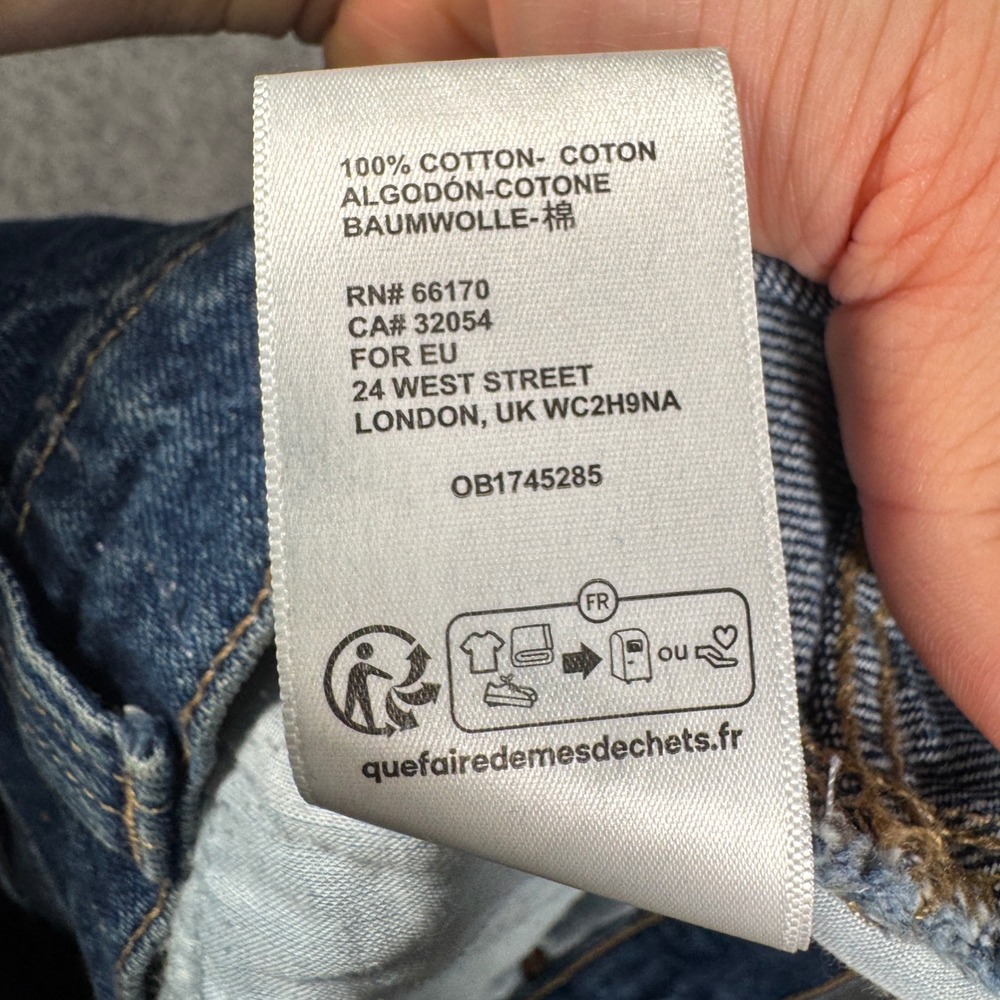 BDG Urban Outfitters RIH Mid-Rise Baggy Wide Leg‎ Jeans Blue Denim 28 Distressed - Picture 6 of 13